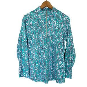 Beachtime by Lulu-B Top Tennis Pickleball Beach Golf Women's Size S Blue 1/4 Zip